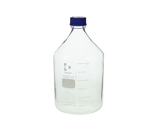 SCHOTT DURAN 017200-3500 Screw-Top Bottle Round White (DURAN(R)) with Blue Cap 3500mL